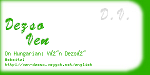 dezso ven business card